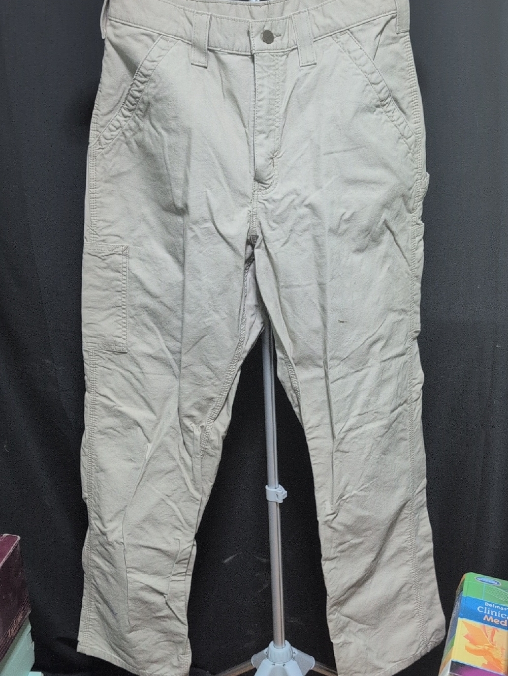 Carhartt Men's Light Beige Cargo Pants - Utility Work Trousers